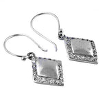 Load image into Gallery viewer, Silver Rhombus Earrings with Cubic Zirconia | Women's Jewelry