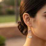 Load image into Gallery viewer, 925 Silver Amethyst & CZ Dangle Earrings for Women | Gift