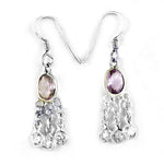 Load image into Gallery viewer, 925 Silver Amethyst & CZ Dangle Earrings for Women | Gift