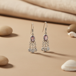 Load image into Gallery viewer, 925 Silver Amethyst & CZ Dangle Earrings for Women | Gift