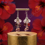 Load image into Gallery viewer, Silver Drop Earrings with Gemstone Accents for Women