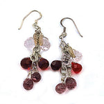 Load image into Gallery viewer, Silver Drop Earrings with Gemstone Accents for Women