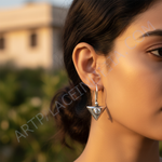 将图像加载到图库查看器中, 925纯银宝石三角耳环 | 女士款