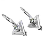 Load image into Gallery viewer, 925 Silver Triangle Earrings with Gemstone | For Women