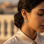 将图像加载到图库查看器中, 925纯银镶嵌立方氧化锆心形耳环(女士款)| 礼物