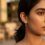 将图像加载到图库查看器中, 925 Silver Garnet Drop Earrings for Women | Gemstone Jewelry