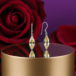 将图像加载到图库查看器中, 925纯银黄水晶水滴耳环(女士款)| 垂坠耳环