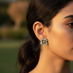 将图像加载到图库查看器中, Floral Diamond Stud Earrings | Silver Jewelry for Women