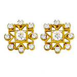 将图像加载到图库查看器中, gold plating Diamond Stud Earrings for Women | Floral Design