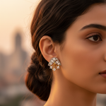 将图像加载到图库查看器中, Diamond Stud Earrings in gold plating Finish | For Women | Artpalace