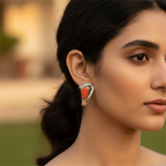 将图像加载到图库查看器中, Silver Coral Gemstone Earrings for Women | Statement Jewelry