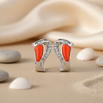 将图像加载到图库查看器中, Silver Coral Gemstone Earrings for Women | Statement Jewelry