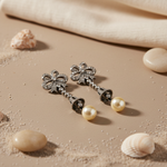 将图像加载到图库查看器中, Silver Pearl Drop Earrings for Women | Dangle Earrings