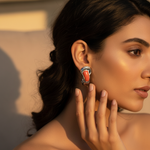 将图像加载到图库查看器中, Silver Coral Earrings for Women | Statement Jewelry