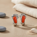 将图像加载到图库查看器中, Silver Coral Earrings for Women | Statement Jewelry