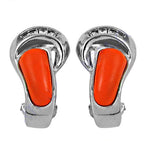 将图像加载到图库查看器中, Silver Coral Earrings for Women | Statement Jewelry