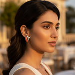 将图像加载到图库查看器中, Silver Orange Enamel Earrings | Women's Jewelry | Gift