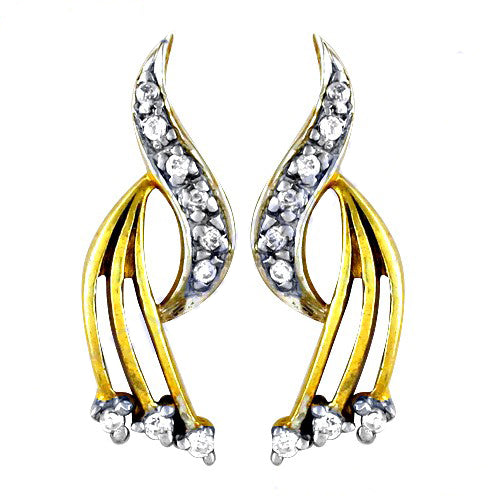 Gold plating diamond earrings | women's elegant jewelry gift