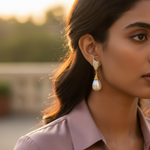 将图像加载到图库查看器中, gold plating Teardrop Pearl Drop Earrings | Women's Elegant Jewelry