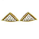 将图像加载到图库查看器中, gold plating Triangle Stud Earrings with White CZ | Women's Jewelry