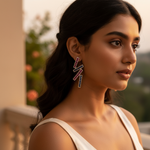 将图像加载到图库查看器中, 925 Silver Ruby & Sapphire Earrings for Women | Dangle Earrings