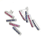 将图像加载到图库查看器中, 925 Silver Ruby & Sapphire Earrings for Women | Dangle Earrings
