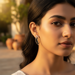 将图像加载到图库查看器中, Silver Leaf Earrings with Green & Black Stones | Artpalace