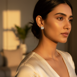 将图像加载到图库查看器中, Silver Stud Earrings with Square White Gemstone for Women