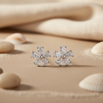 将图像加载到图库查看器中, Silver Flower Stud Earrings | Cubic Zirconia | Women's Jewelry