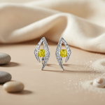 将图像加载到图库查看器中, 925 Silver Yellow Gemstone Earrings | For Women | Daily Wear