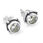 Load image into Gallery viewer, 925 Silver Stud Earrings with White Gemstone | For Women