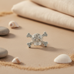 将图像加载到图库查看器中, Silver Crystal Skull Brooch Pins | Gothic Jewelry | Gift