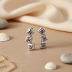 将图像加载到图库查看器中, Silver Cubic Zirconia Drop Earrings for Women | Dangle Jewelry