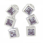 将图像加载到图库查看器中, Silver Cubic Zirconia Drop Earrings for Women | Dangle Jewelry