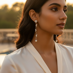 将图像加载到图库查看器中, Silver Butterfly Dangle Earrings with Pearl for Women