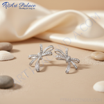 将图像加载到图库查看器中, 银色蝴蝶结水晶耳环 | 女士时尚首饰