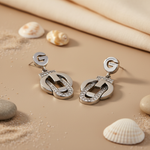 将图像加载到图库查看器中, 女士银色水晶水滴耳环 | 时尚首饰