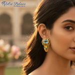 Load image into Gallery viewer, Gold Blue Topaz Sapphire Earrings for Women | Fine Jewelry