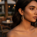 将图像加载到图库查看器中, gold plating Hoop Earrings with Cubic Zirconia | For Women | Gift