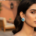 将图像加载到图库查看器中, Silver Blue Gemstone Stud Earrings for Women | Daily Wear