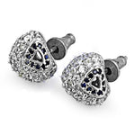 将图像加载到图库查看器中, Silver Stud Earrings with Blue Gemstones for Women | Daily Wear