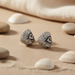将图像加载到图库查看器中, Silver Stud Earrings with Blue Gemstones for Women | Daily Wear