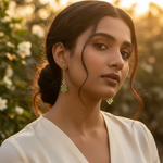 Load image into Gallery viewer, 925 Silver Peridot Drop Earrings for Women | Green Gemstone Jewelry