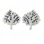 Load image into Gallery viewer, 925 Silver Blue Sapphire Tree Stud Earrings | For Women