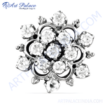 将图像加载到图库查看器中, Silver stud earrings with a cluster of diamonds on a white background, perfect for a gift.