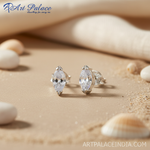 Load image into Gallery viewer, 925 Silver Marquise CZ Stud Earrings | Women's Jewelry Gift