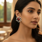 Load image into Gallery viewer, Silver Rose Flower Stud Earrings for Women | Floral Jewelry