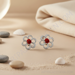 Load image into Gallery viewer, Silver Rose Flower Stud Earrings for Women | Floral Jewelry