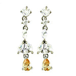 将图像加载到图库查看器中, Silver Drop Dangle Earrings with Citrine Stone | Women's Jewelry