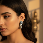 Load image into Gallery viewer, Pendientes de piedra azul en plata 925 | Joyas llamativas para mujer